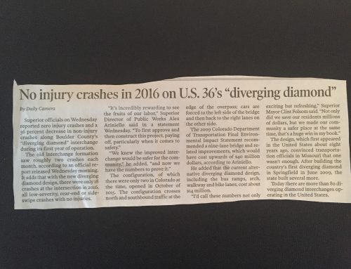 No Injury Crashes on US 36 in 2016